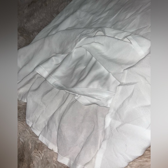 NWT Wild Fable White Flutter Short Sleeve Mini A-Line Dress, Bow Accents, V-Neck - Picture 8 of 11